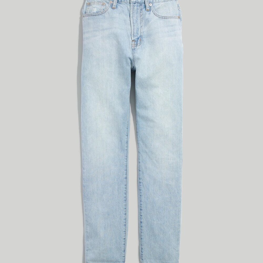Madewell High-Rise Straight Jeans in Light Wash Blue